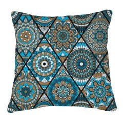 Yuvarlak Kilim Desenli Kare Yastık,RNKL